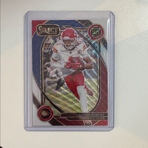 Xavier Worthy 2024 panini select club level prizm rookie 046/149